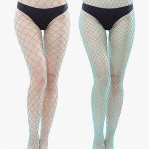 Aqua Fishnet Tights
